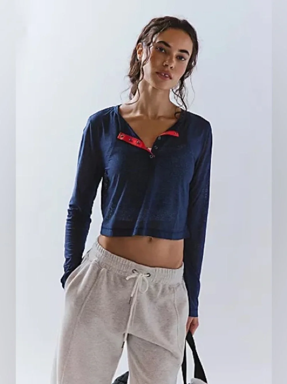 NWT! FP Free People Movement Sheer Pop Henley Sz Small & Medium